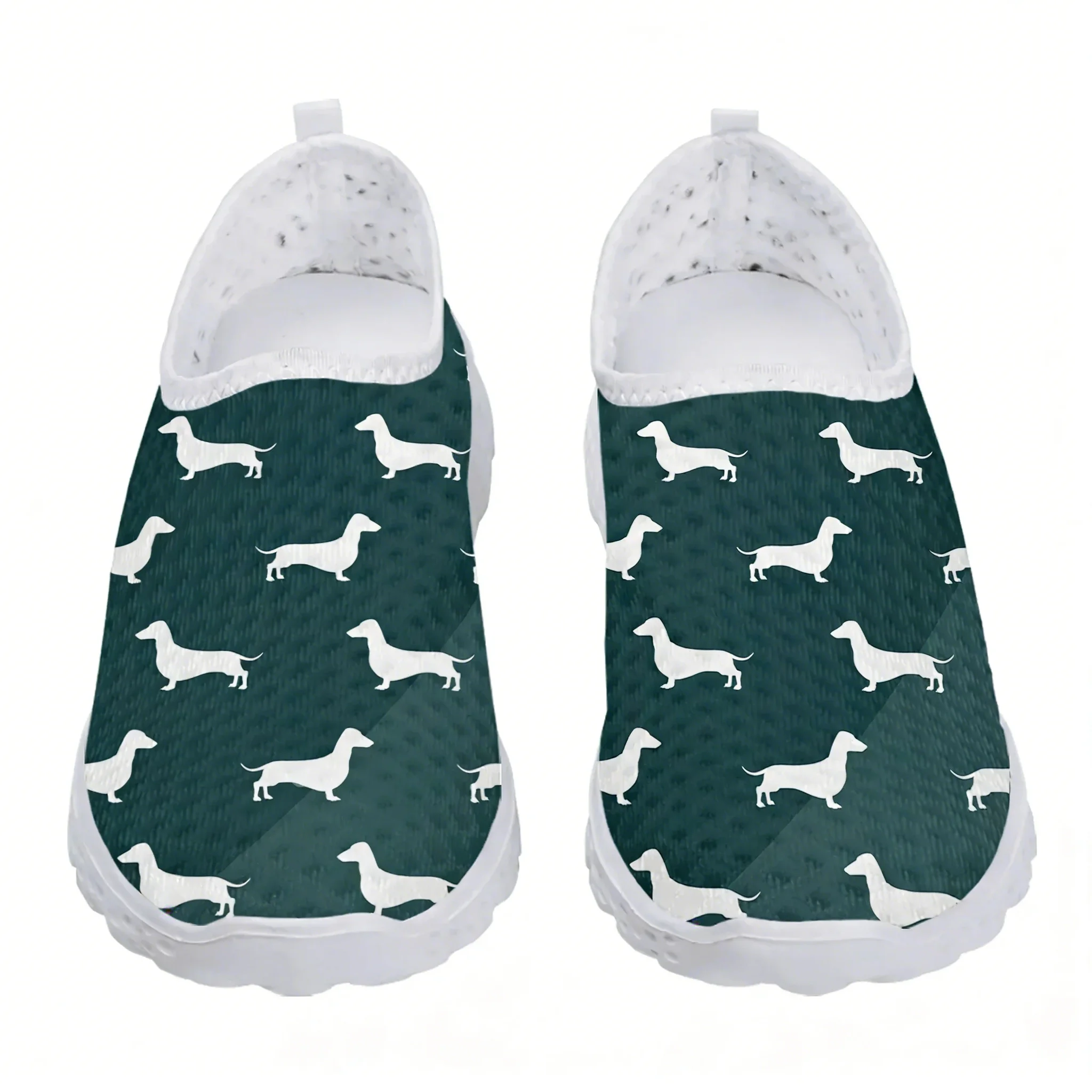 Women'S Shoes For Tennis - Cartoon Dachshund Dog Paw Print Mesh