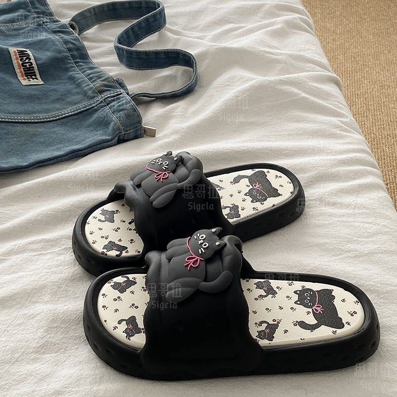 Women Shoes Size To Men - Printting Cute Bear Women Slippers Summer