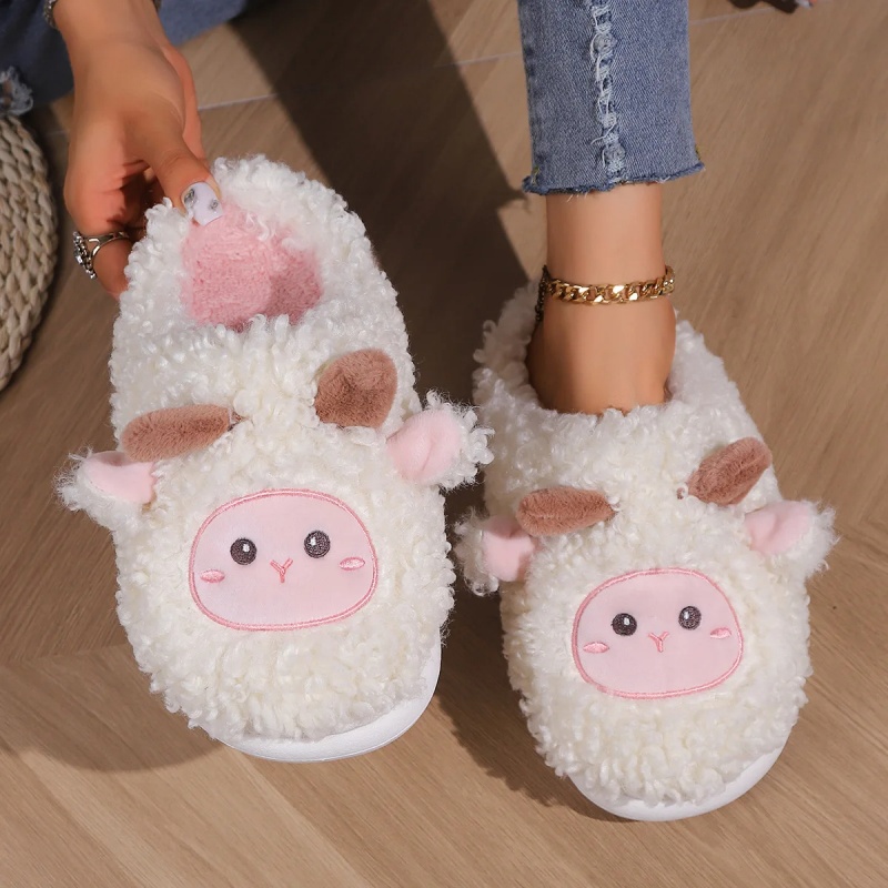 Women Shoes Size To Men - Winter Lovely Little Sheep Slippers For