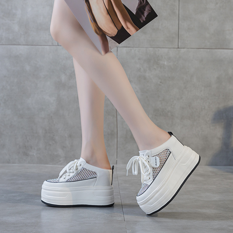 12CM Air Mesh Genuine Leather  - Women Shoes Japanese Brand review and price