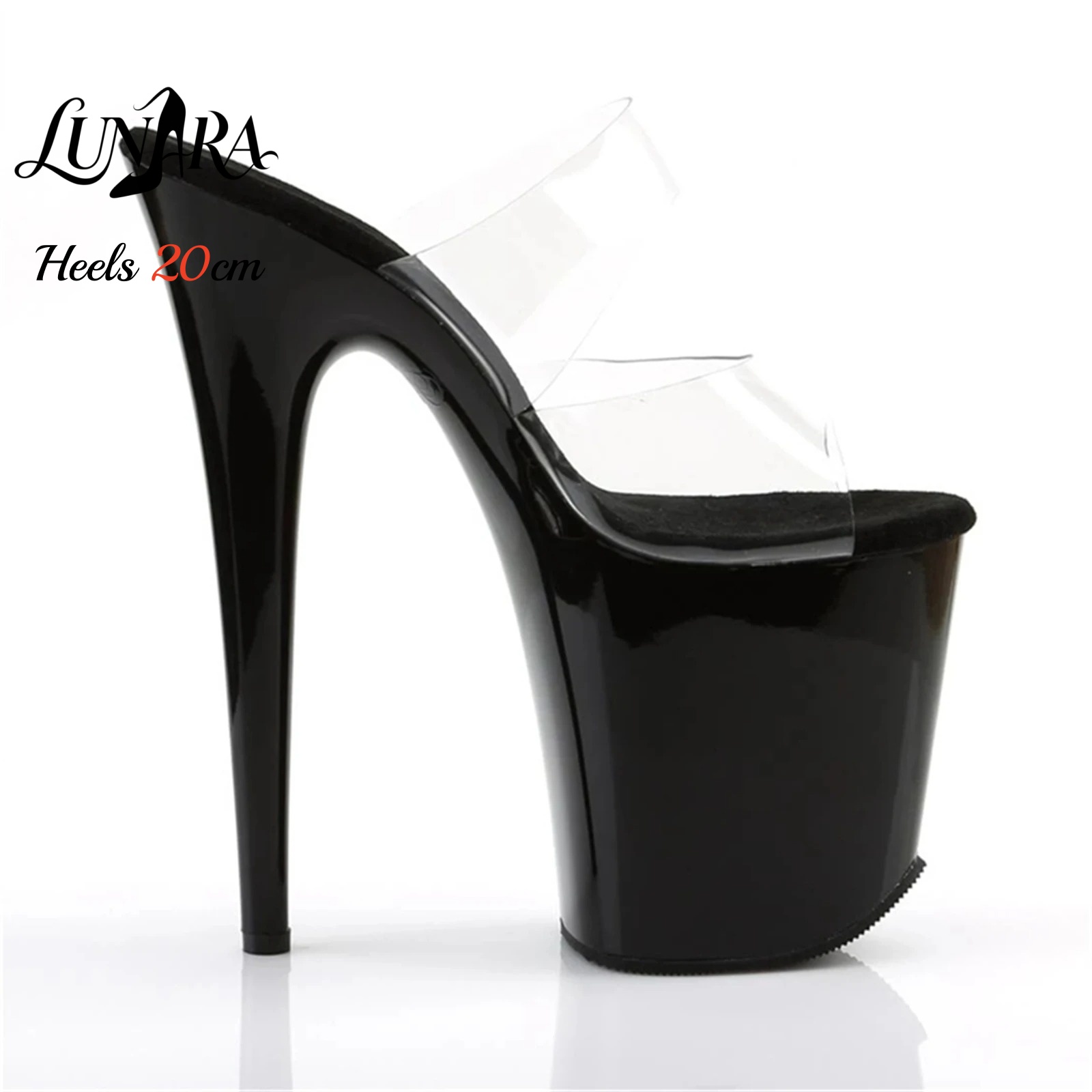 20cm Clear PVC Strappy Ultra H - Clear Strap Heel review and price