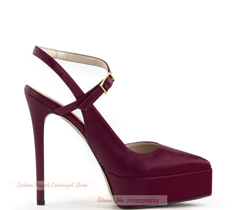 Burgundy Matte Pointed Toe Pla - Women'S Shoes Burgundy review and price