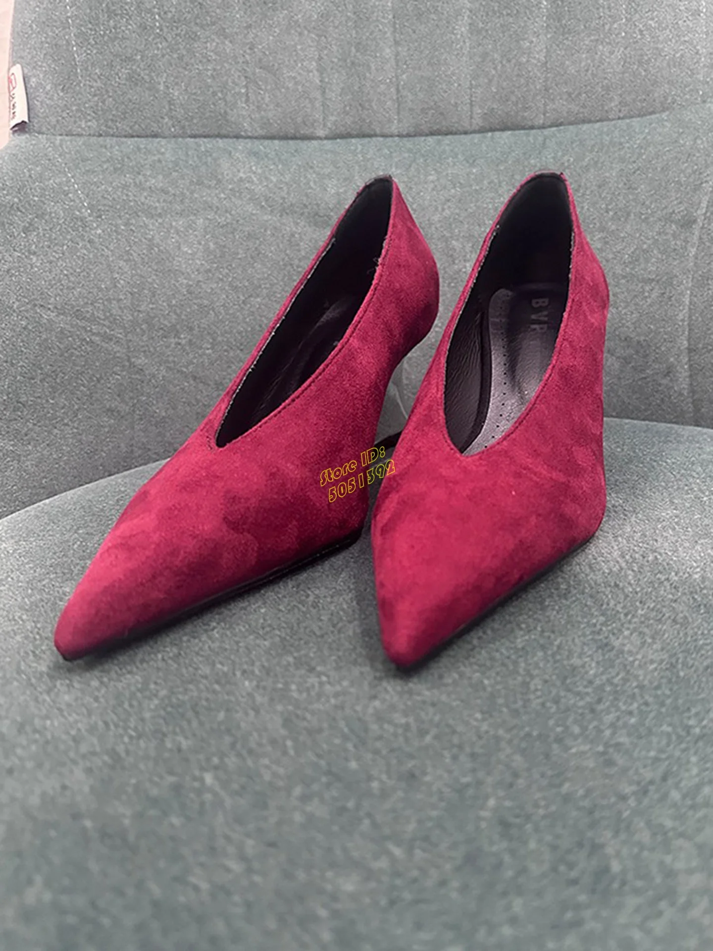 Red Suede Slip On Pumps Wedges - Women'S Shoes Burgundy review and price
