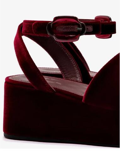 Burgundy Velvet Round Open Toe - Women'S Shoes Burgundy review and price