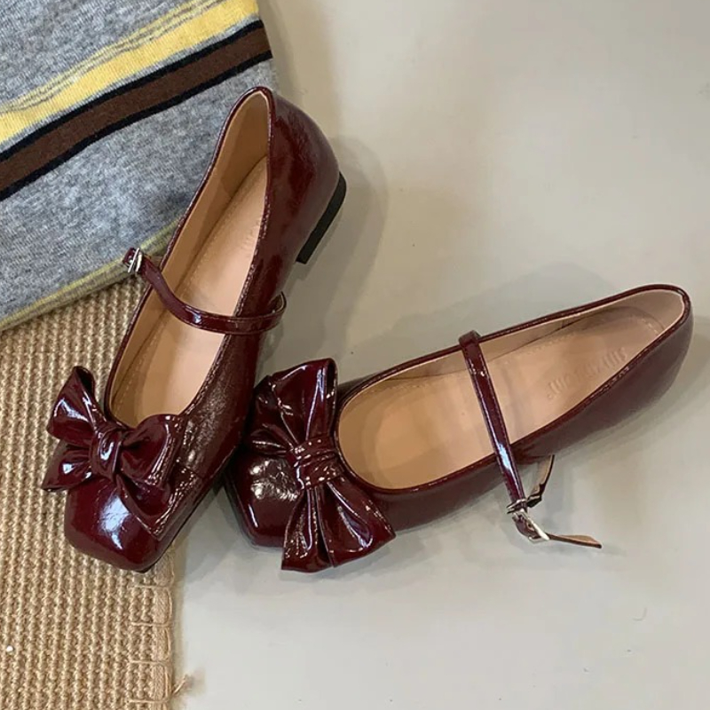 Cute Bowknot Square Toe Design - Women Shoes Branded review and price