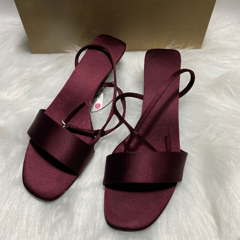 Luxury Satin Ankle Strap Low H - Women Shoes Branded review and price