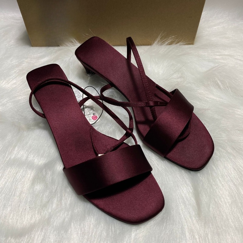 Luxury Satin Ankle Strap Low H - Women Shoes Branded review and price