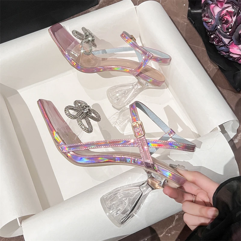 Aneikeh Fashion Woman Sandals  - Clear Strap Heel review and price