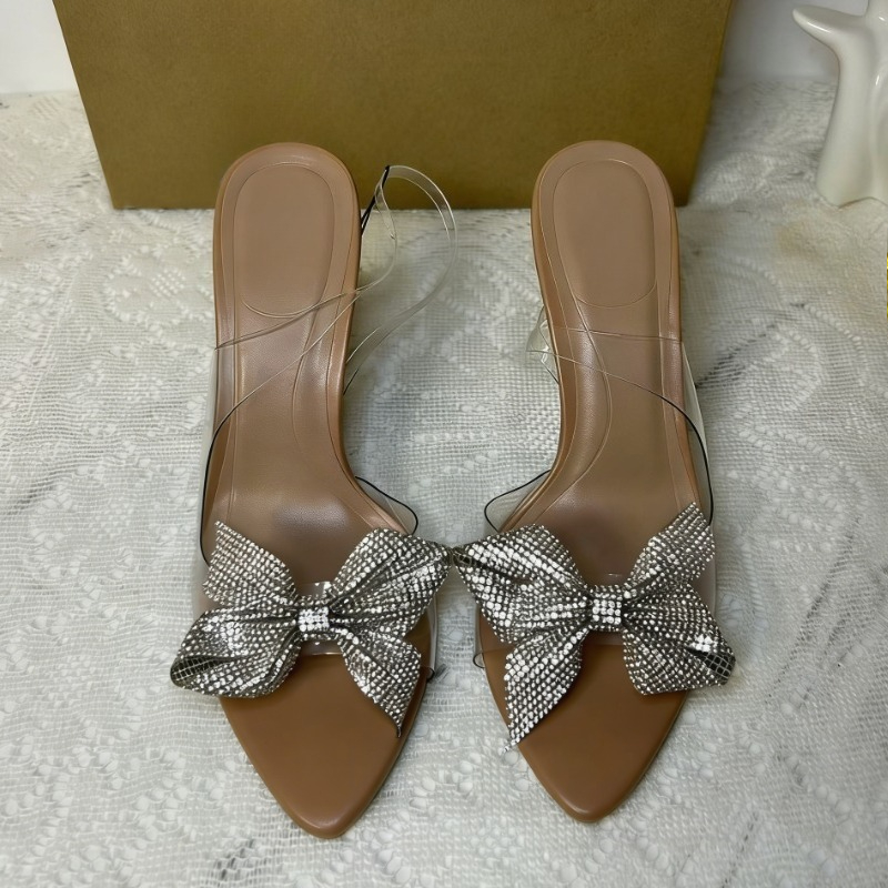 Clear PVC Rhinestone Bow Heels - Clear Strap Heel review and price