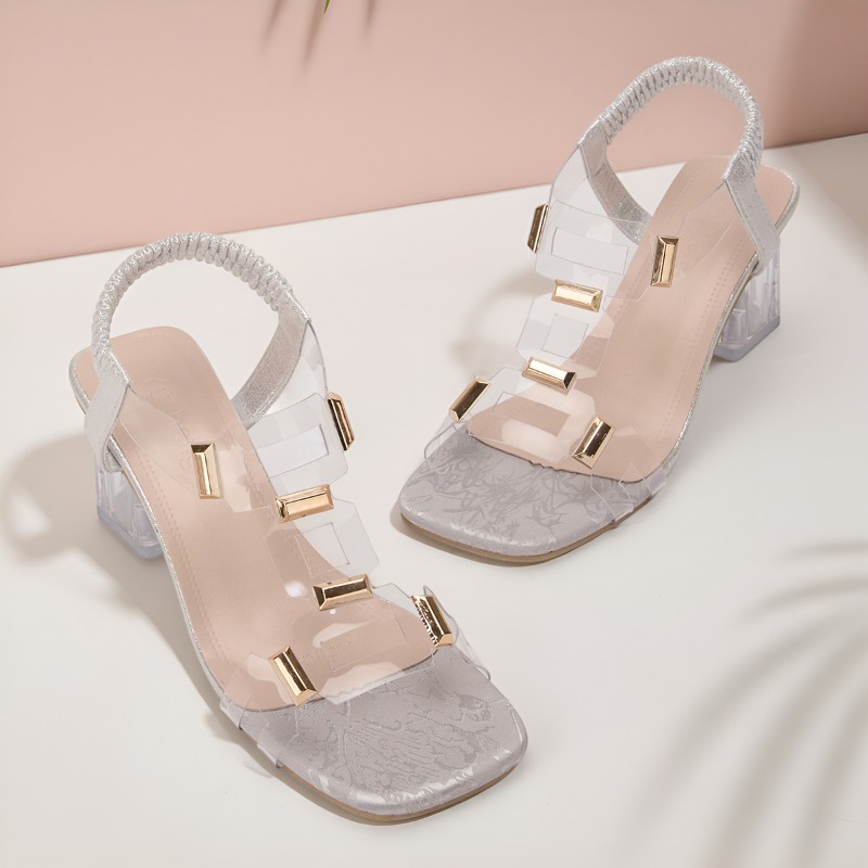 Fashion Plus Size Simple Elega - Clear Strap Heel review and price