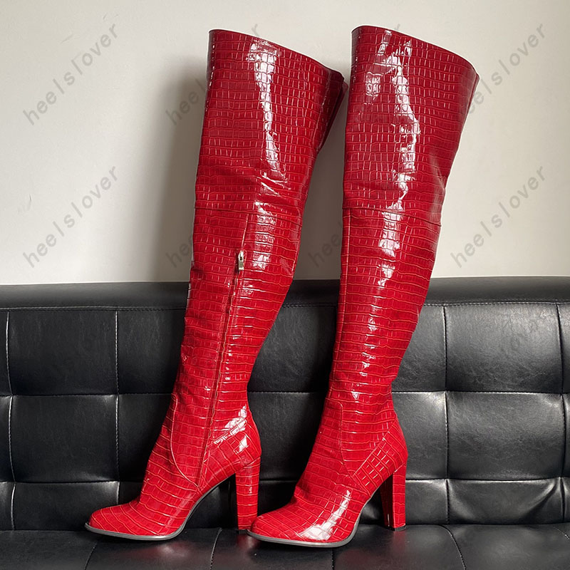 Women Handmade Winter Thigh Bo - Women'S Shoes Burgundy review and price