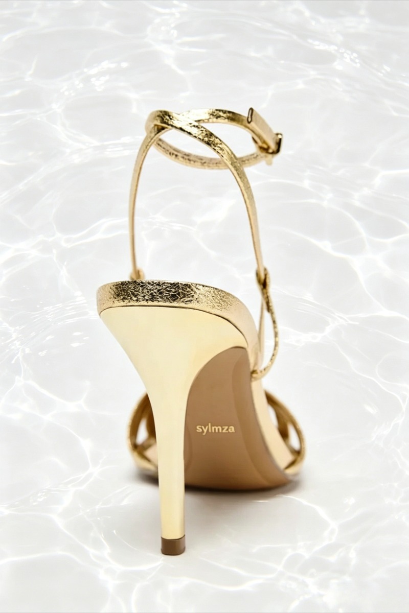 Fashion Gold Thin Heeled Sanda - Women Shoes Branded review and price
