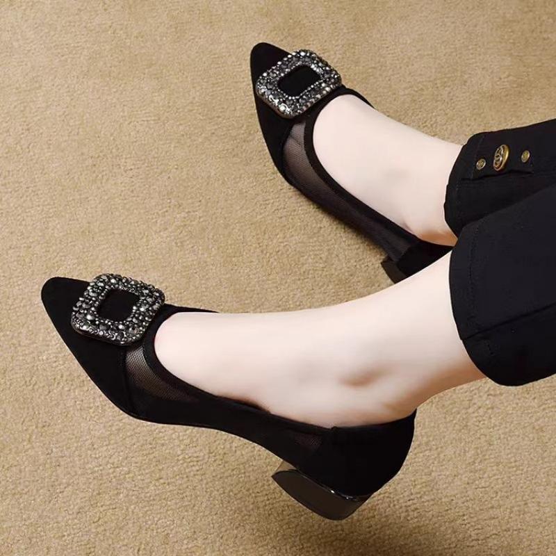 Elegant Pointed Toe Mesh Block - Women Shoes Formal review and price