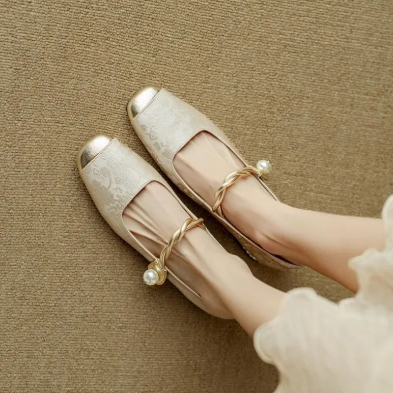Block Heel Woman Pumps Square  - Women Shoes Japanese Brand review and price