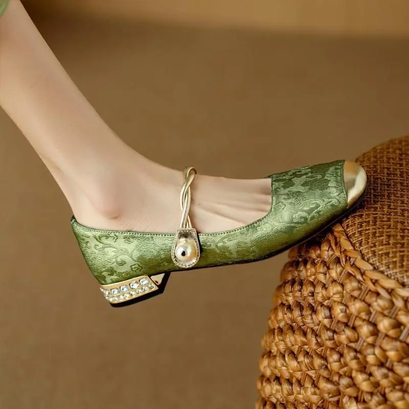 Block Heel Woman Pumps Square  - Women Shoes Japanese Brand review and price